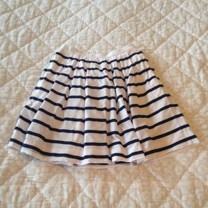 Navy and White Linen Skirt